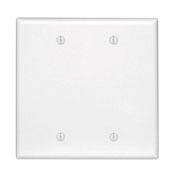 2-Gang No Device Blank Wallplate, Midway Size, White