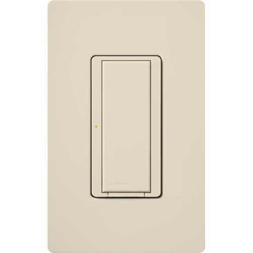 Maestro Wireless Switch, Incandescent/Halogen, Magnetic Low-Voltage, Electronic Low-Voltage, Non-Dim Fluorescent, Specification grade, multi-location/single-pole, 120V/8A light or 3A fan or 1/4 HP motor 277V/8A light or 3A fan in light almond Vive enabled