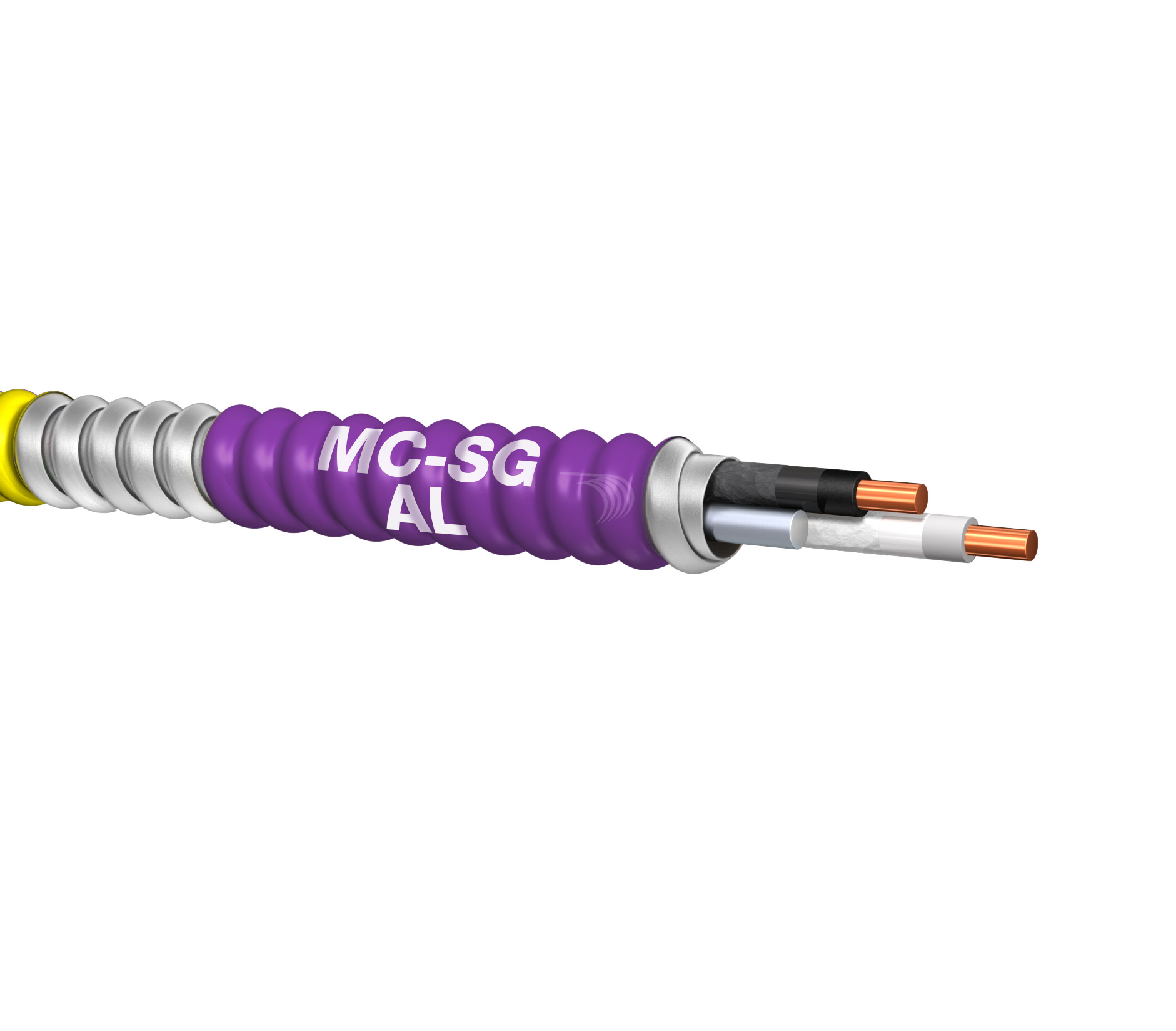 760210821088 SmartGround MC Cable, Copper, 12 AWG, 2 Conductors, Solid, Black/White, 2400 ft Barrel Pack