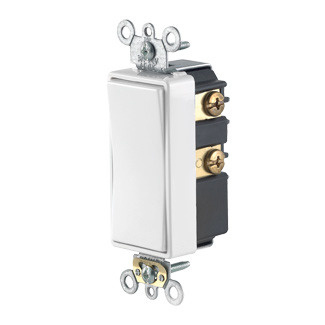 3-Amp 24-Volt Decora Plus Rocker Double-Throw Ctr-OFF Momentary Contact Single-Pole AC Quiet Switch, White