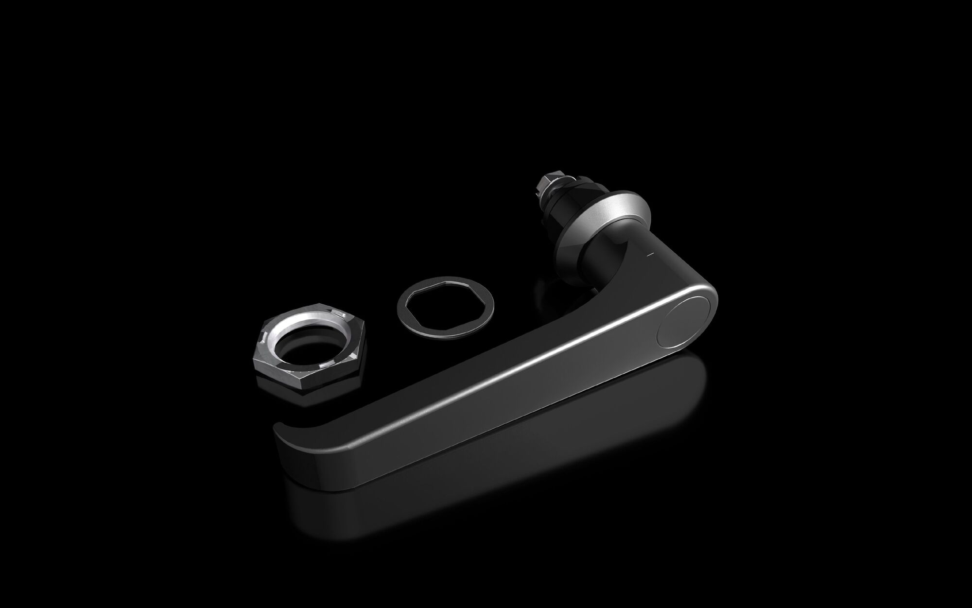 L handle for carbon steel WM enclosures with 3-point latching