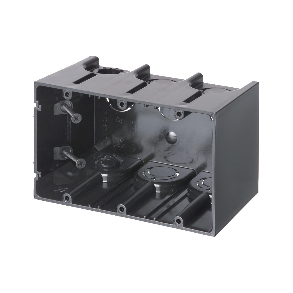 One Box Non-Metallic outlet boxes. Three Gang. Vertical. 61.0 cu. in.