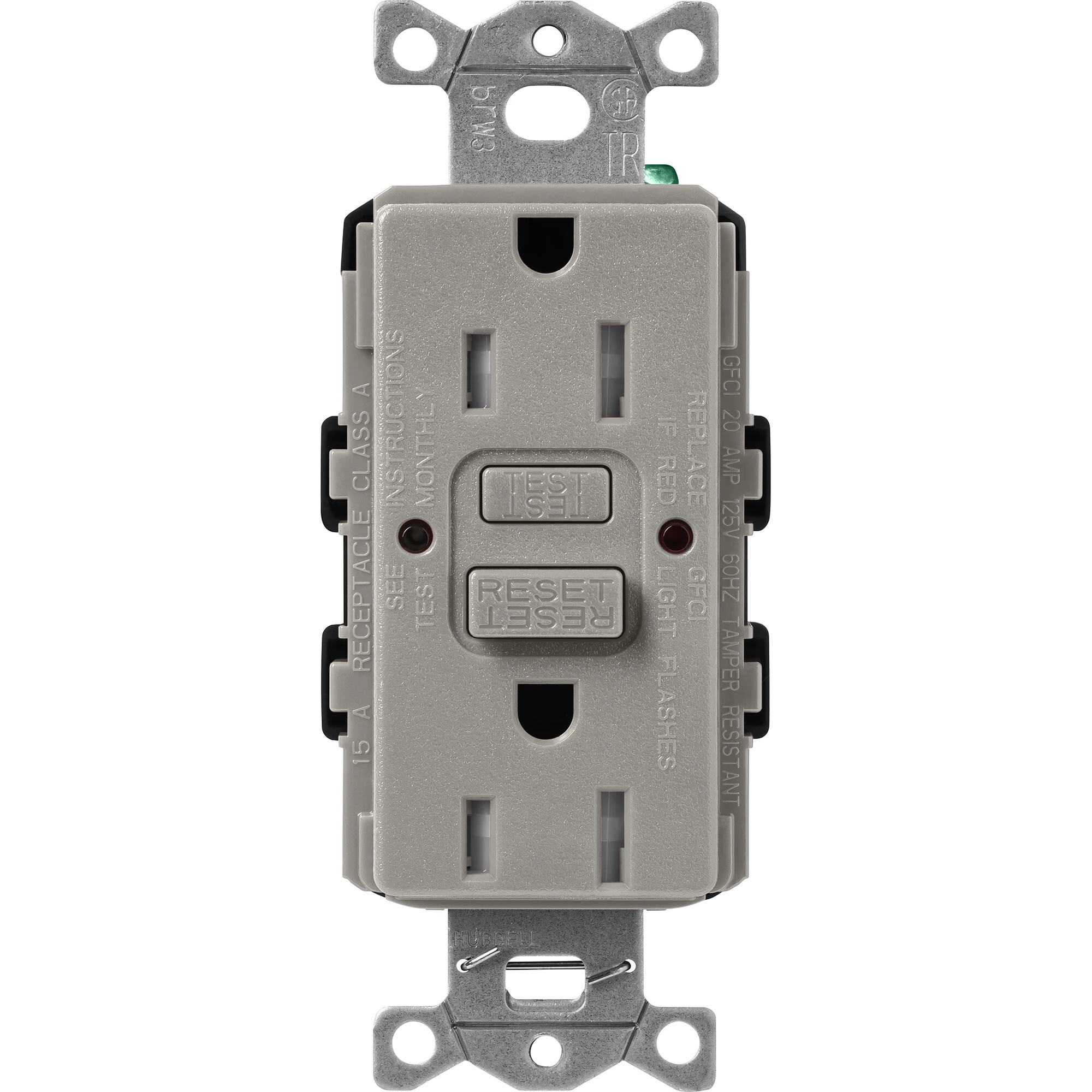Lutron Claro Tamper-Resistant GFCI Duplex Receptacle, 15-Amp, Cobblestone