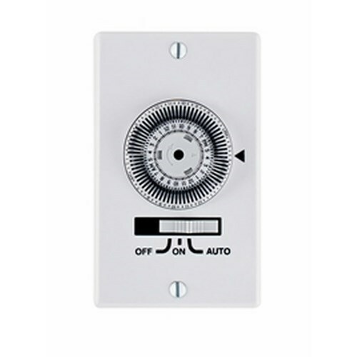 The 24-Hour, Electromechanical In-Wall Timer, 20A, 120V, White, 1 Gang he KM2 Series Electromechanical In-Wall Timers replace standard wall switches (toggles) and provide automatic control of outdoor or indoor lighting, fans, pumps, office machines and other types of circuits. Captive trippers are easy to set and cannot be lost. Seventy-two trippers provide up to 36 ON/OFF events in a 24/hour period. Three-way OFF/AUTO/ON override switch provides continuous ON or OFF positions. The timers feature easy wiring and installations.