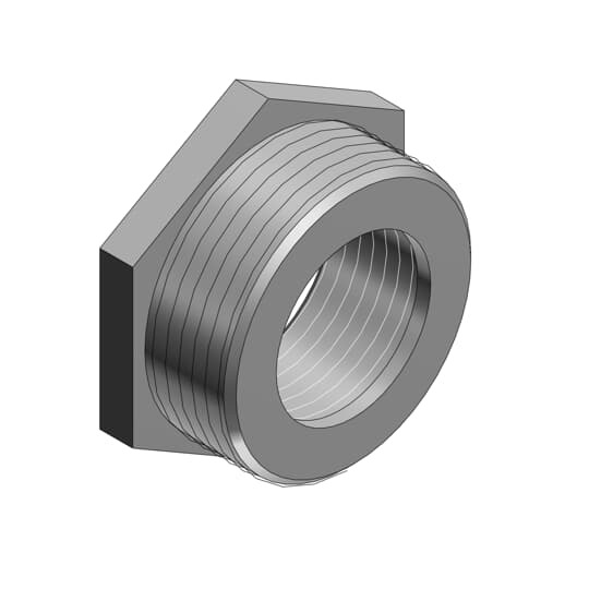 3/4 Inch to 1/2 Inch Female Reducer, Malleable Iron for Use with Rigid/IMC Conduit