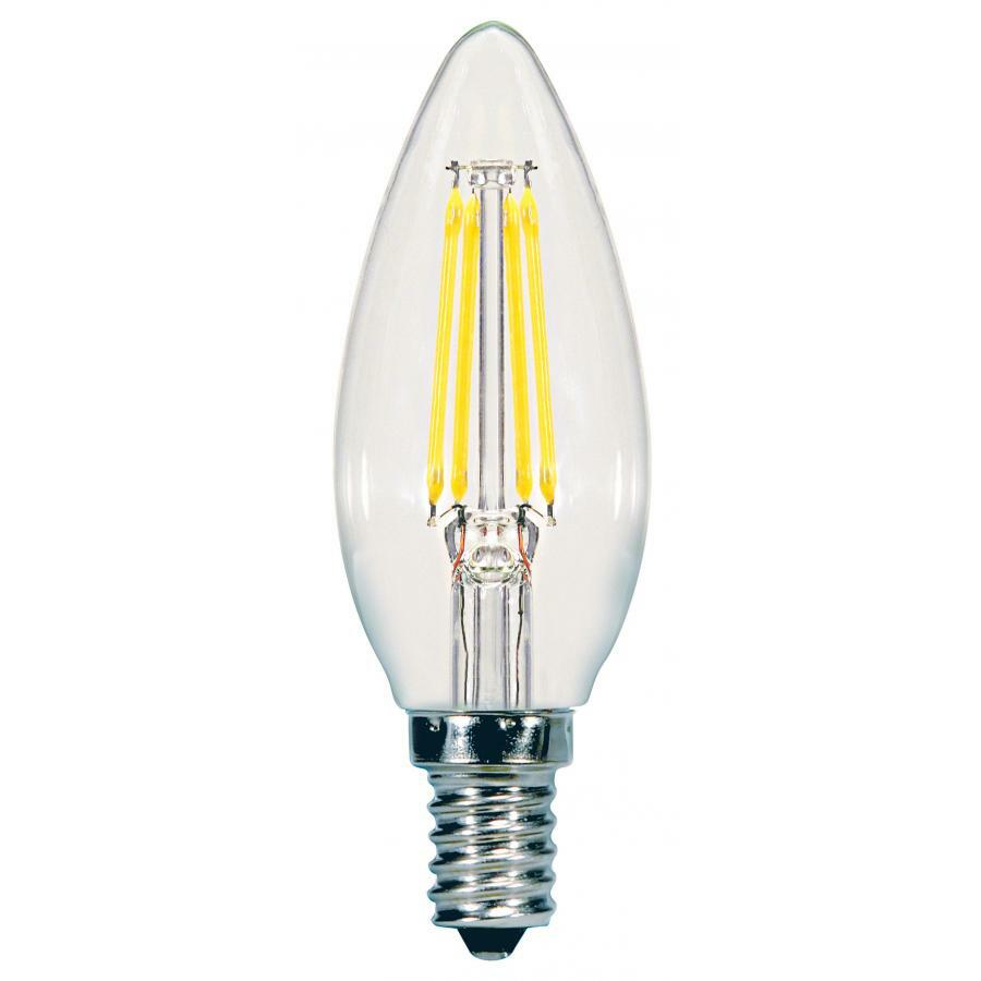 5.5 Watt C11 LED - Clear - Candelabra Base - 3000K - 500 Lumens - 120 Volts