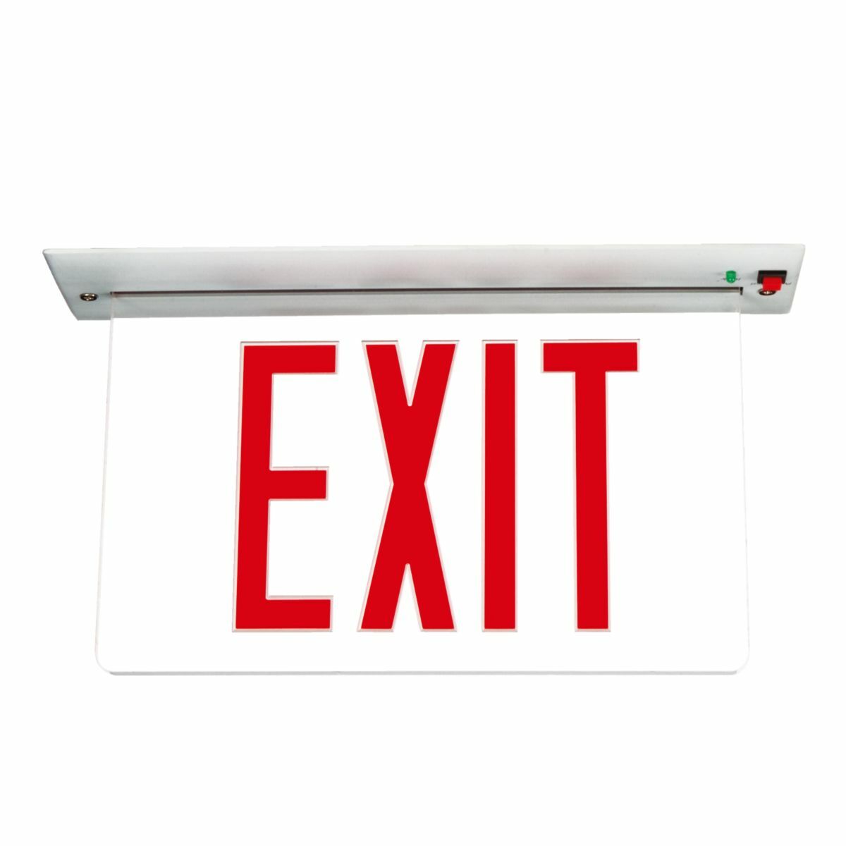 LED, Recessed, Aluminum Housing, Universal Face, Green Letters, Self-Powered
