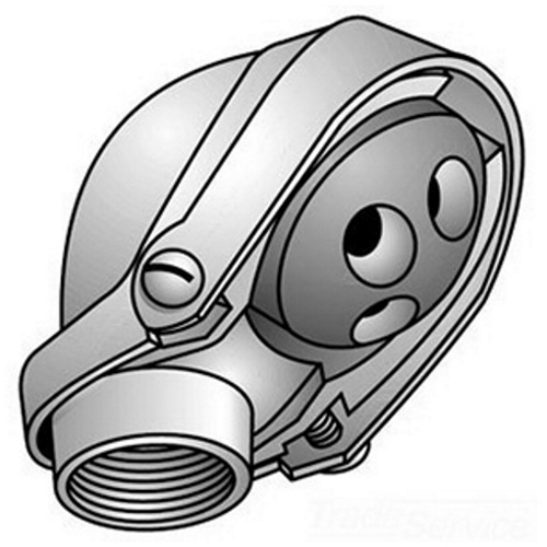 OZ-Gedney Type 17 Service Entrance Head, 1 IN Hub, Length: 2-11/16 IN, 3-3/4 IN Width, 2-13/16 IN Height, Malleable Or Ductile Iron, Phenolic Insulator, Finish: Hot Dip Or Mechanically Galvanized, Connection: Threaded, 2 X 7/18 IN, 3 X 1/2 IN Insu