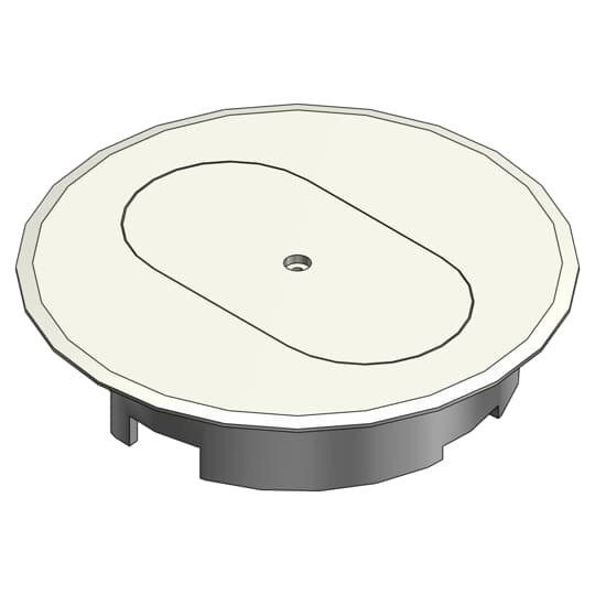 Cover for Round Floor Box, Diameter 5.69 Inches, Color Ivory, Non-Metallic, For use with Duplex Devices