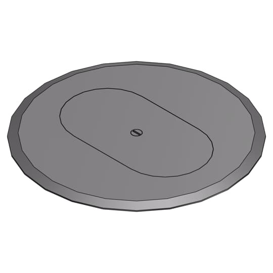 Carpet Plate and Cover for Flush Service Floor Box, 6 Inch Diameter, Gray, PolyCarbonate, for Duplex Receptacle