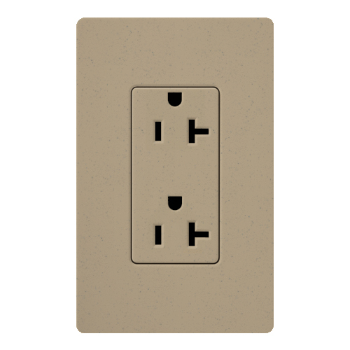 Claro, Satin, Receptacle, 125V/20A in mocha stone