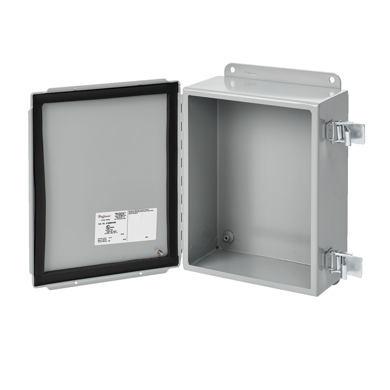 Continuous Hinge Enclosure Quick-Release Latch Type 12, 12x10x5, Gray, Mild Steel