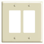 2-Gang Decora/GFCI Device Decora Wallplate, Ivory