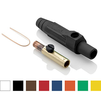 Rhino-Hide 15 Series Female Plug, Contact & Insulator, Cam-Type, Detachable, Crimp Tube, #8 - #4 AWG, 140 Amp Max, Type 3R "While-in-Use"-Green
