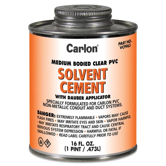 Gallon size standard clear PVC cement.