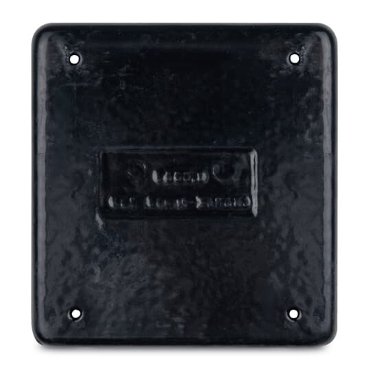 PVC Coated Blank Cover, 2 Gang, Cast Iron, Gray