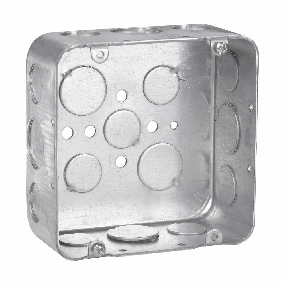 Eaton Crouse-Hinds series Square Extension Ring, 4-11/16", Natural, Drawn, 2-1/8", Steel, (8) 1", 42.0  cubic inch capacity