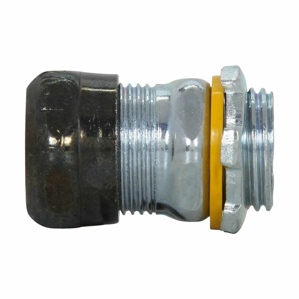 Eaton Crouse-Hinds series raintight compression connector, EMT, Straight, Non-insulated, Steel, Threadless, 3"