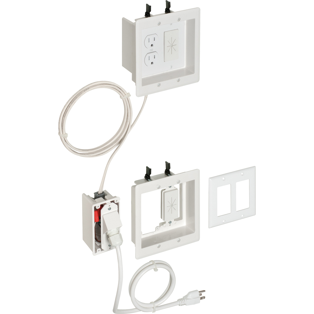 TV BRIDGE II Kit. Non Metallic prewired, preassembled box kits. With two gang boxes.