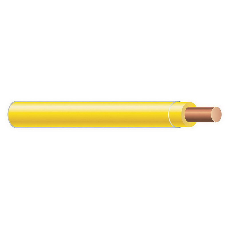 Thermoplastic Fixture Wire Nylon (TFN), 18 AWG, Yellow, Solid Copper Conductor, 500 Foot Reel