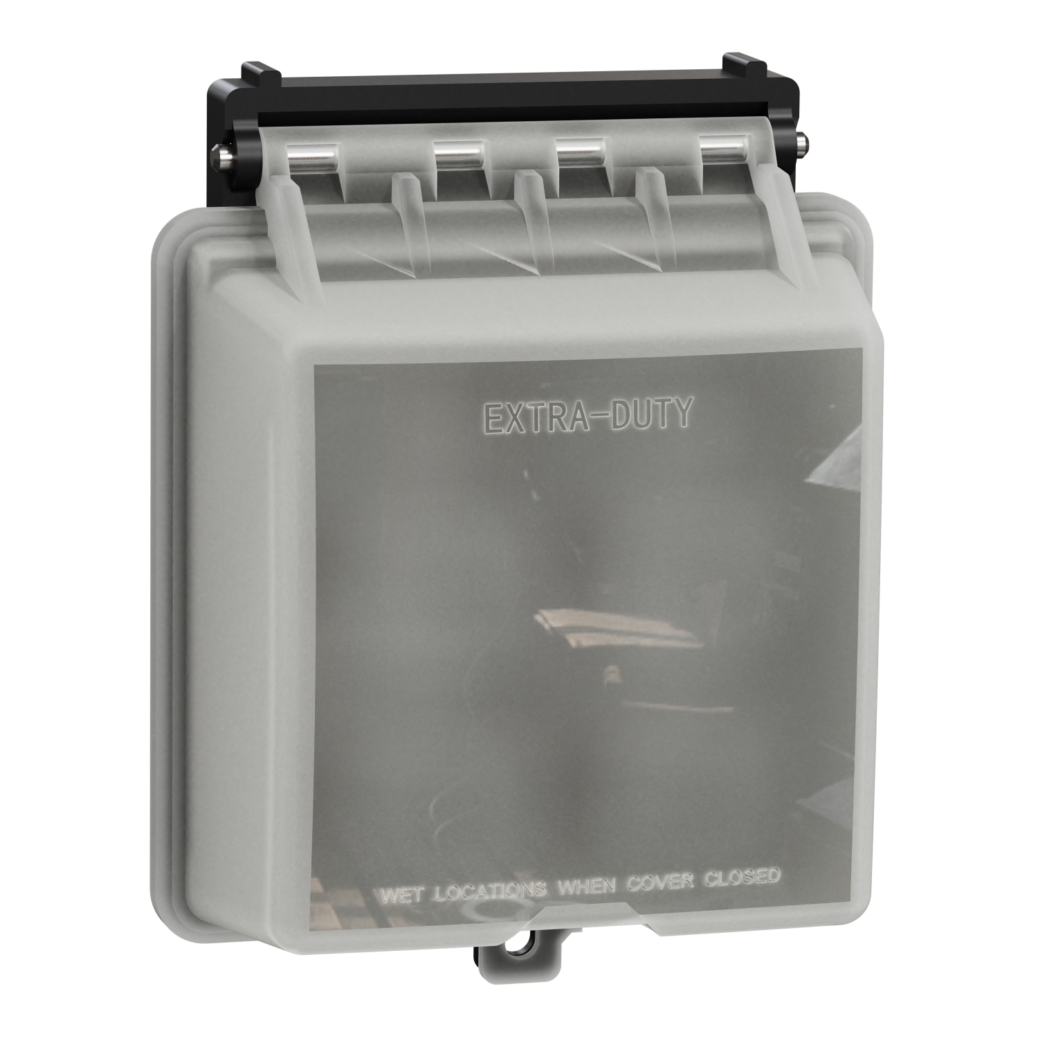 Cover, X Series, weatherproof, 2 gangs, transparent, Standard/Decorative, vertical mounted, matte finish