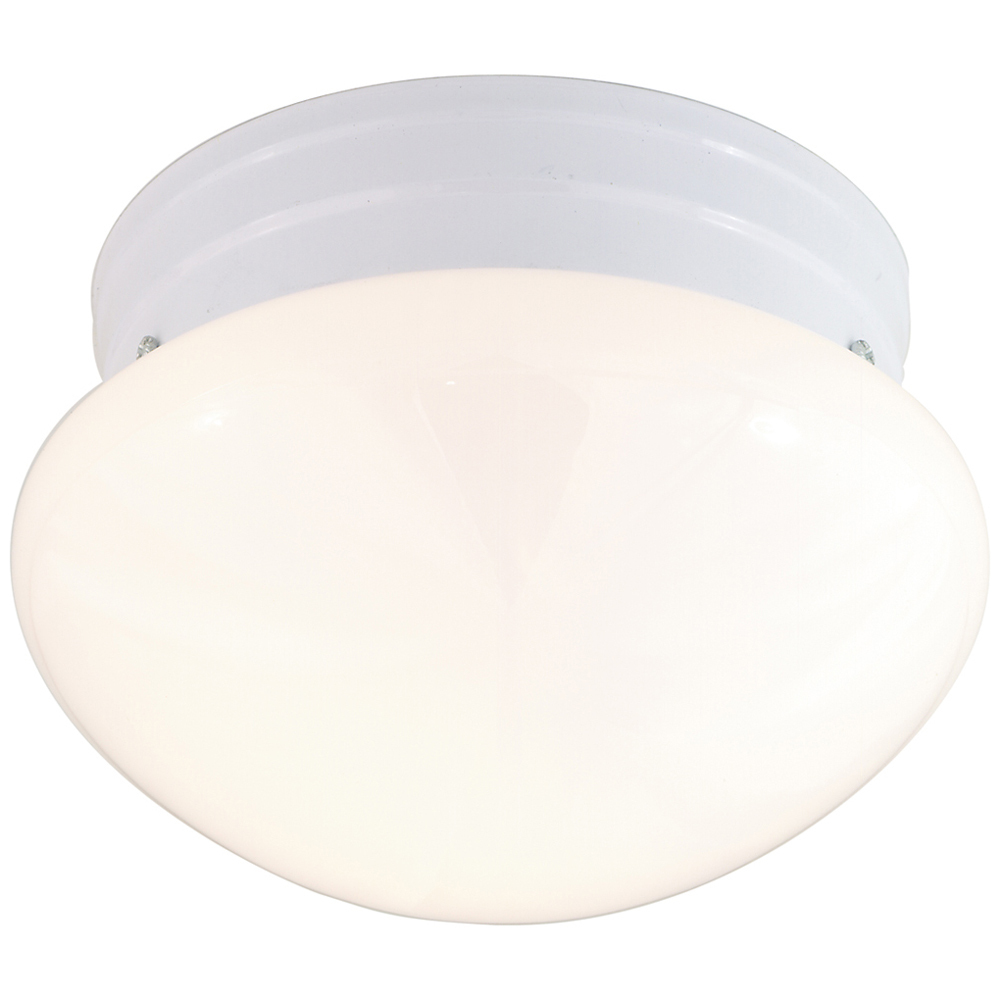 2 Light - 10 - Flush Mount - Medium White Mushroom - White