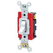 20-Amp, 120/277-Volt, Toggle 3-Way AC Quiet Switch, Extra Heavy Duty Spec Grade, Self Grounding, Back and Side Wired, Brown