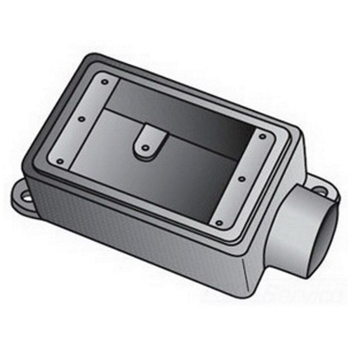 OZ-Gedney Type FD Deep Cast Device Box, Number Of Outlet: 1, Gray Iron, Size: 1/2 IN, Ridge Top Construction, Cable Entry: (1) 1/2 IN Hub, 28 CU-IN Capacity, No, 2-15/16 IN Width, 3-1/16 IN Depth, 4-11/16 IN Height, Finish: Zinc Electroplated