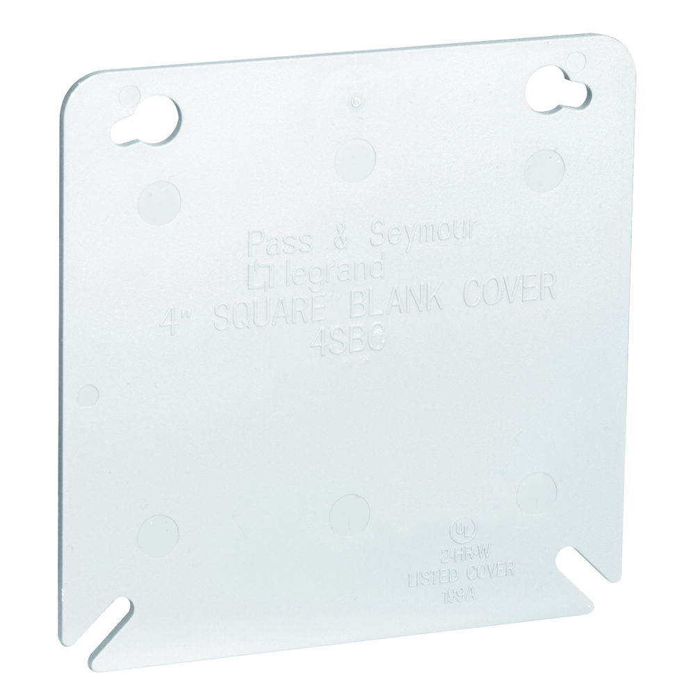 4 Inch Square Flat Blank Cover, Gray. 50 pack.