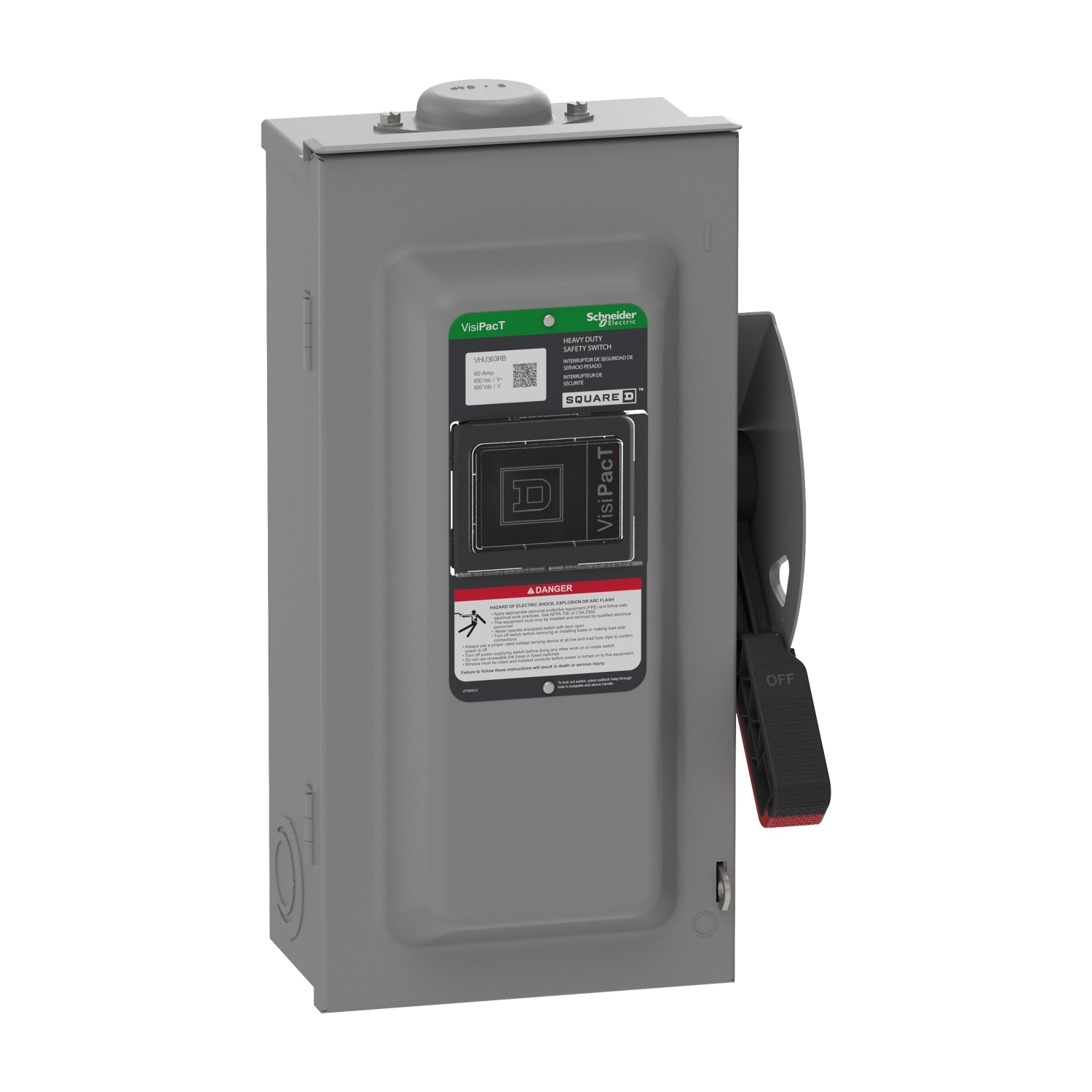 Safety switch, VisiPacT, heavy duty, unfused, viewing window, NEMA 3R, 600V, 100A, 3 pole