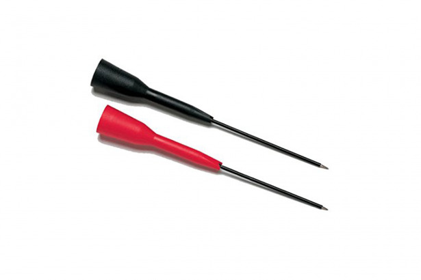 Rigid Back Probe Pin Set, Voltage Rating: 60 VDC, Length: Tip: 2 IN, Color: One Red And One Black, For Use On 2 MM OD Probe Tips