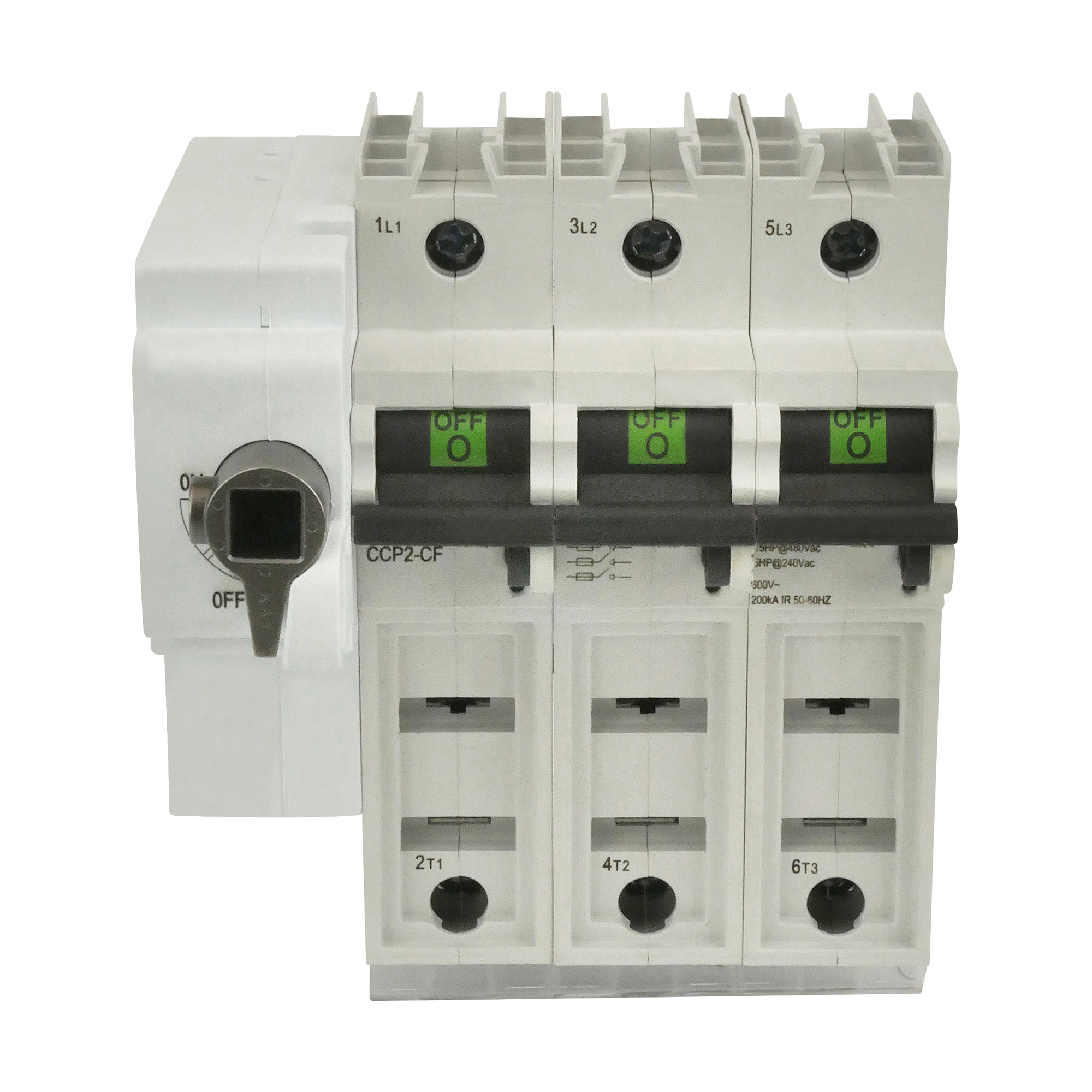 Eaton Bussmann series CCP UL98 fusible disconnect, Finger Safe, Lock-On provision, 600 Vac, 125 Vdc, 225A, UL98 fusible disconnect, Three-pole, 200 kA - CCP2RL-3-60CF