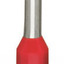 Electro Tin-plated insulated ferrule sleeve - Wago (216 series) - for 1 x 1mm2 / for 18AWG - Red color - length 10mm - Diameter 3mm insulated collar / 1.4mm ferrule