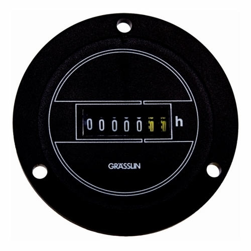 The 120V 60Hz 1VA FLUSH-PANEL 2.83" RND BZL The FWZ53 Series AC Hour Meters are non-resetable and flush-panel mounted with watertight/dusttight sealed bezels. All models are black plastic with white numerals on black background.