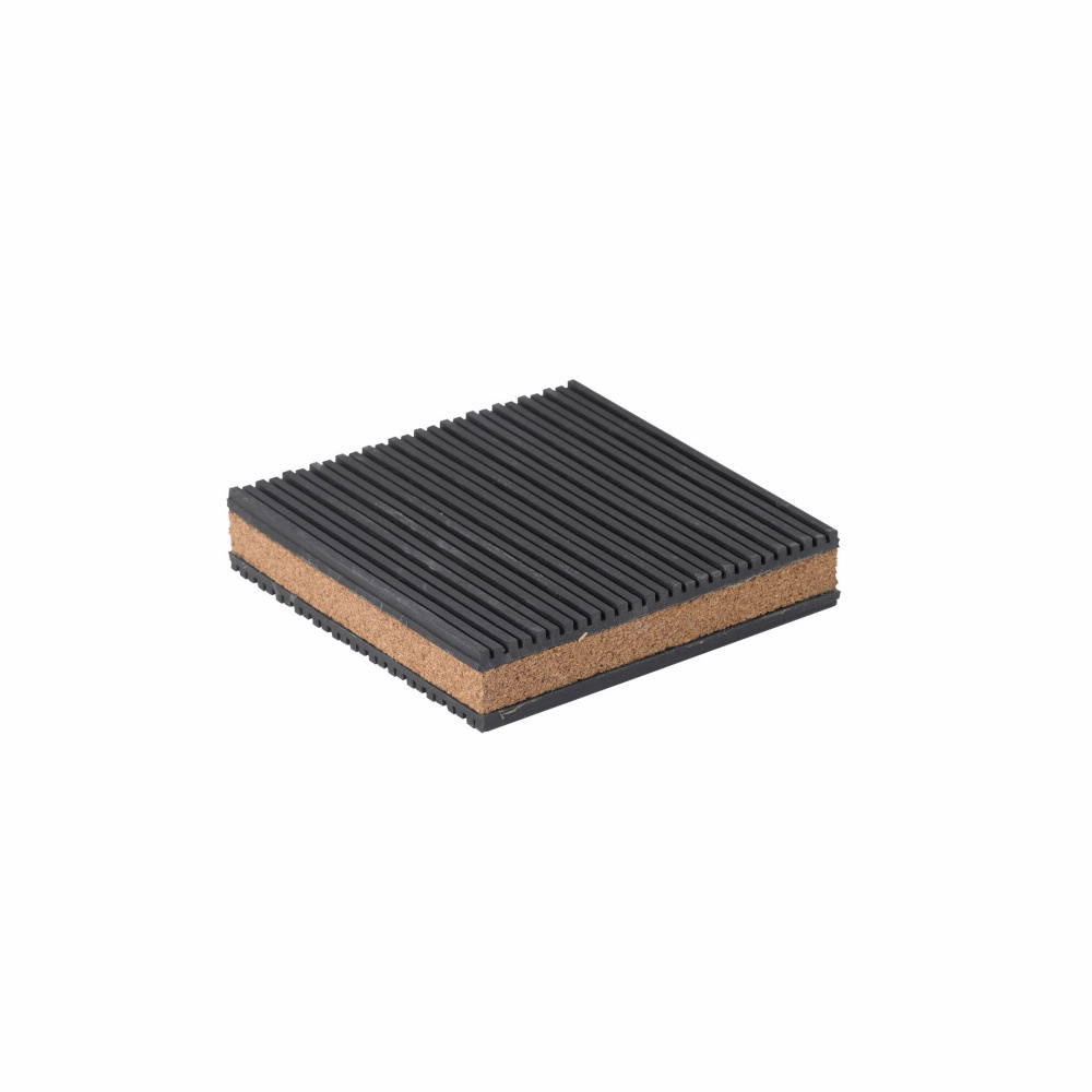 Eaton B-Line series ribbed neoprene steel vibration pad, Air conditioner, cooling towers, compressors, fans, 3/16" deflection, 3200 lbs load cap, Oil-resistant neoprene, Non-skid, CNNK type-cork, ribbed neoprene and steel vibration pad