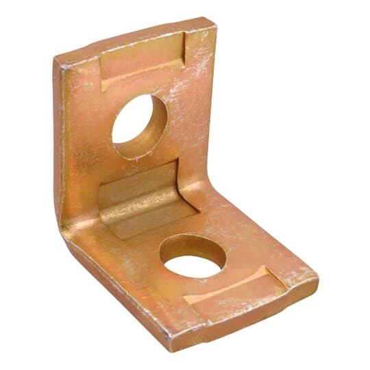 Fitting, 90 Degree, Height 2 Inches, Base Length 2 Inches, Width 1-5/8 Inches, Hole Diameter 9/16 Inches, Steel