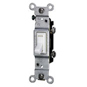 15 Amp, 120 Volt, Toggle Co/Alr Single-Pole AC Quiet Switch, Residential Grade, Grounding, Ivory