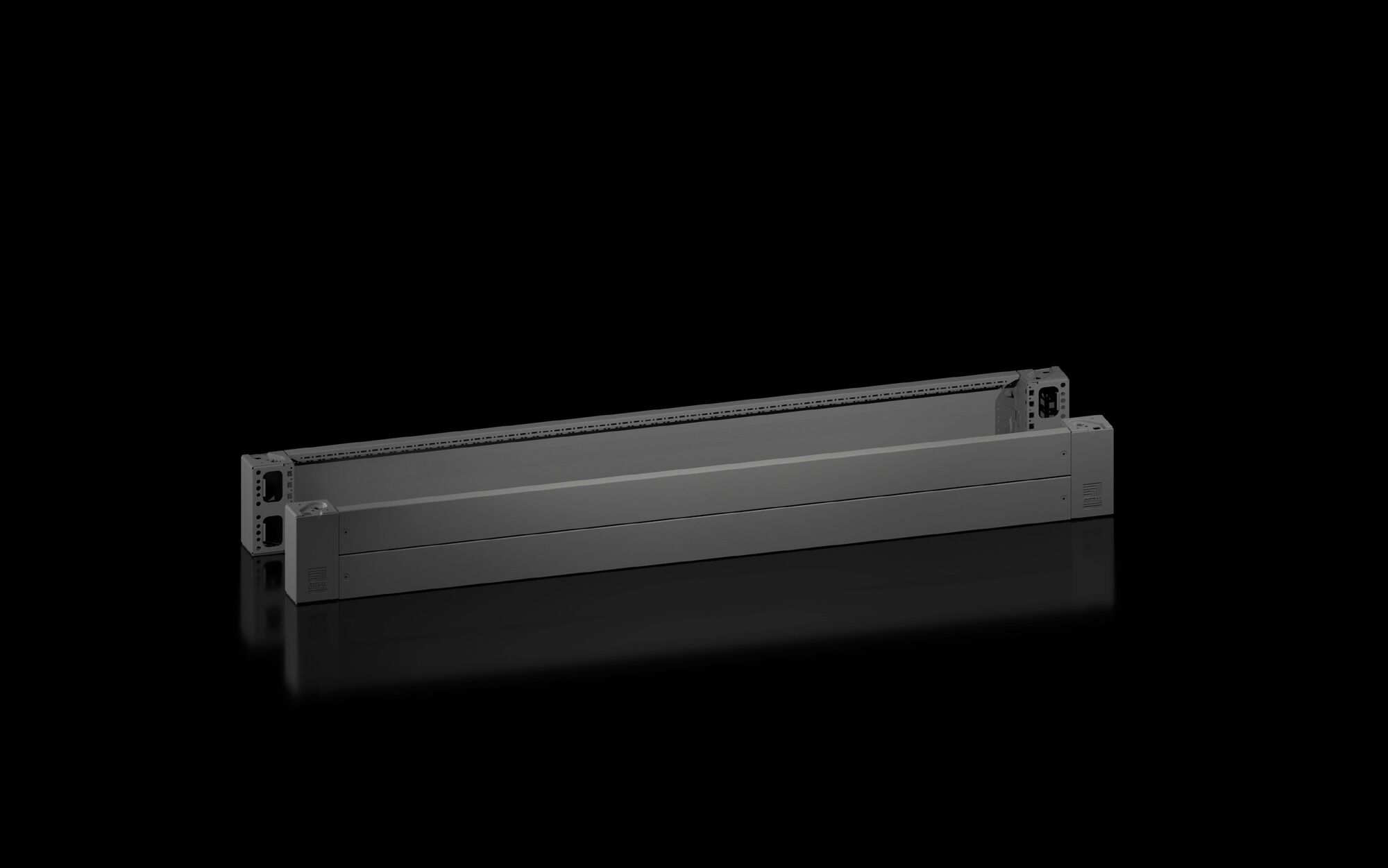 VX base/plinth corner piece with trim panel, front and rear, H: 200 mm, for W: 1800 mm, carbon steel