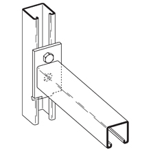 Eaton B-Line series bracket, 3.5" H x 18" L x 1.62" W, Steel, Electro-plated, Bracket, channel opening downward