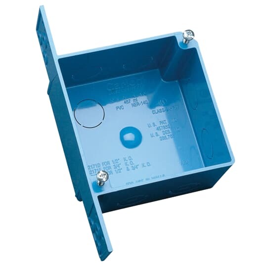 4 inch. 30.3 cubic inch. ENT non-metallic outlet box with 3/4 inch. knockouts.
