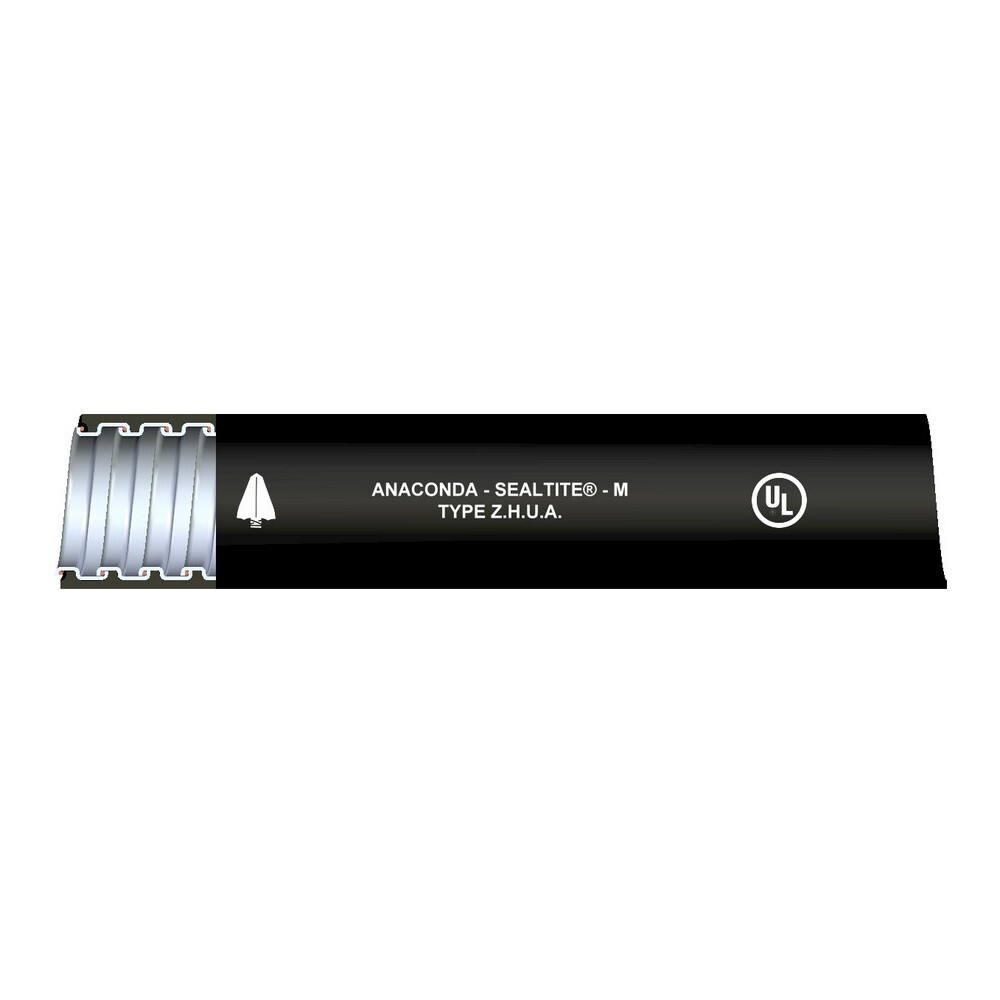 39841 Type ZHUA Low Smoke/Low Flame Spread/Zero Halogen Standard Liquid Tight Flexible Metal Conduit With Integral Bonding Wire, 1-1/4 in Trade, 1.38 to 1.41 in ID x 1.63 to 1.66 in OD, 50 ft Carton L, TPU/Steel