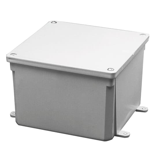 E987R Molded Junction Box, Length 6x6x4 Inch, Polycarbonate, Gray