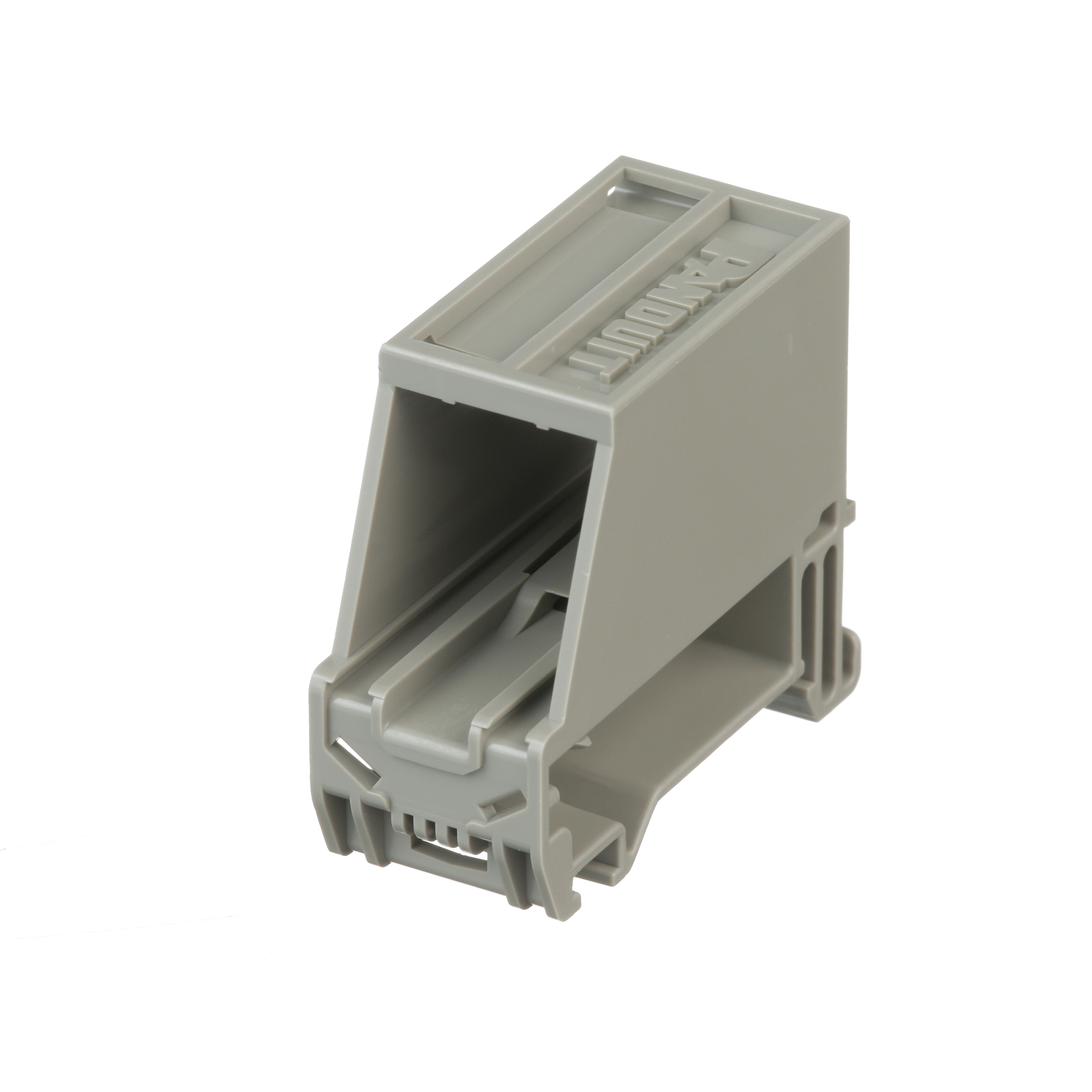 DIN rail mount adapter with label, singl