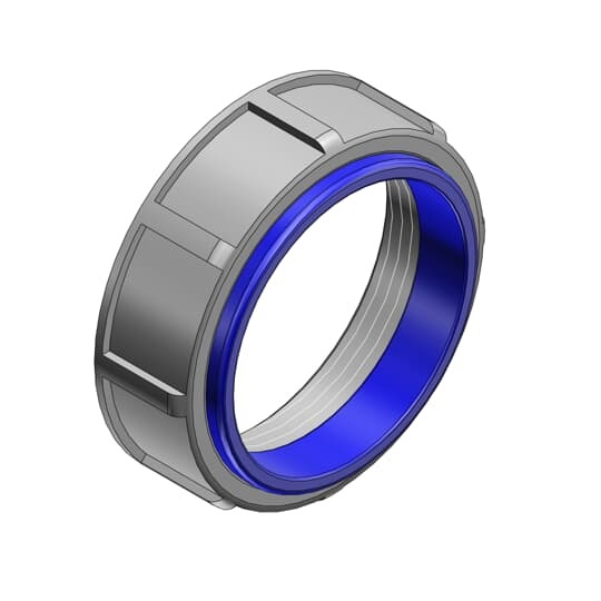 4 Inch Insulated Bushing, Malleable Iron, Blue Insulating Liner In Throat for Use with Rigid/IMC Conduit