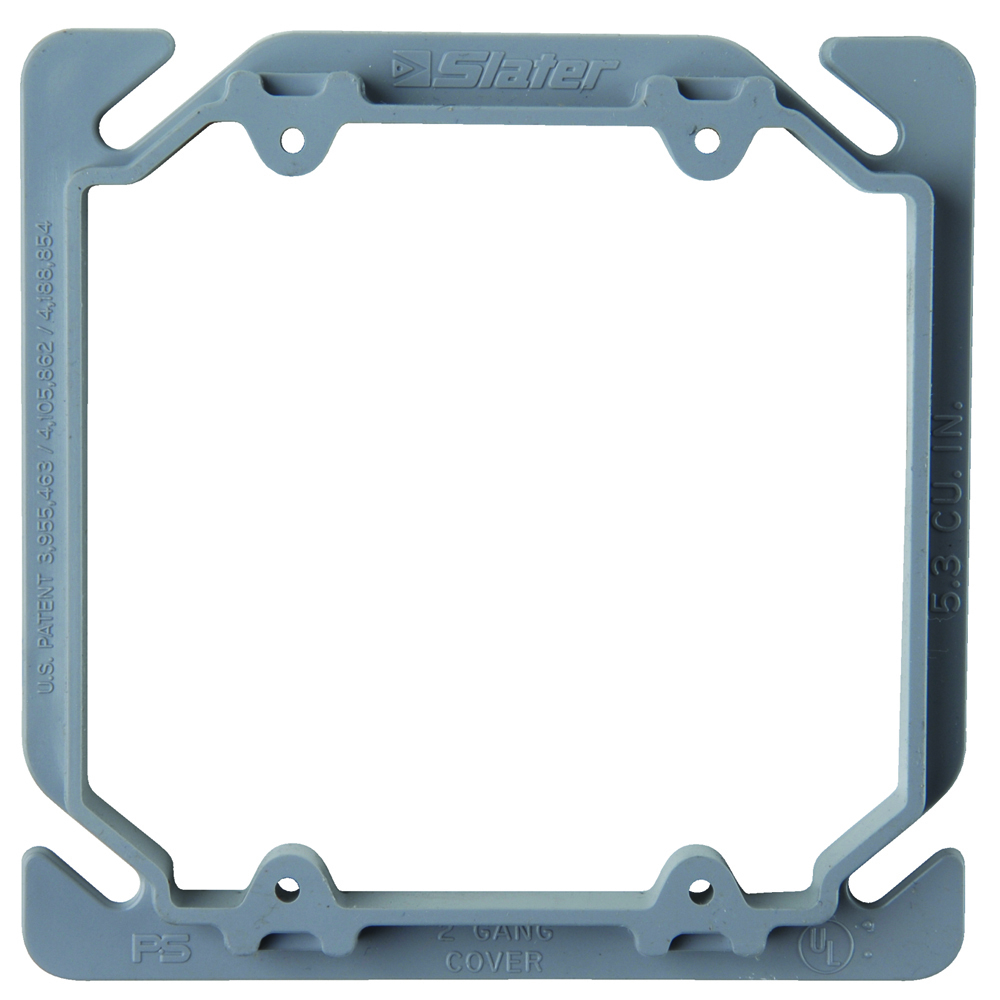 Double Gang Device Cover, raised 3/8. 100 pack.