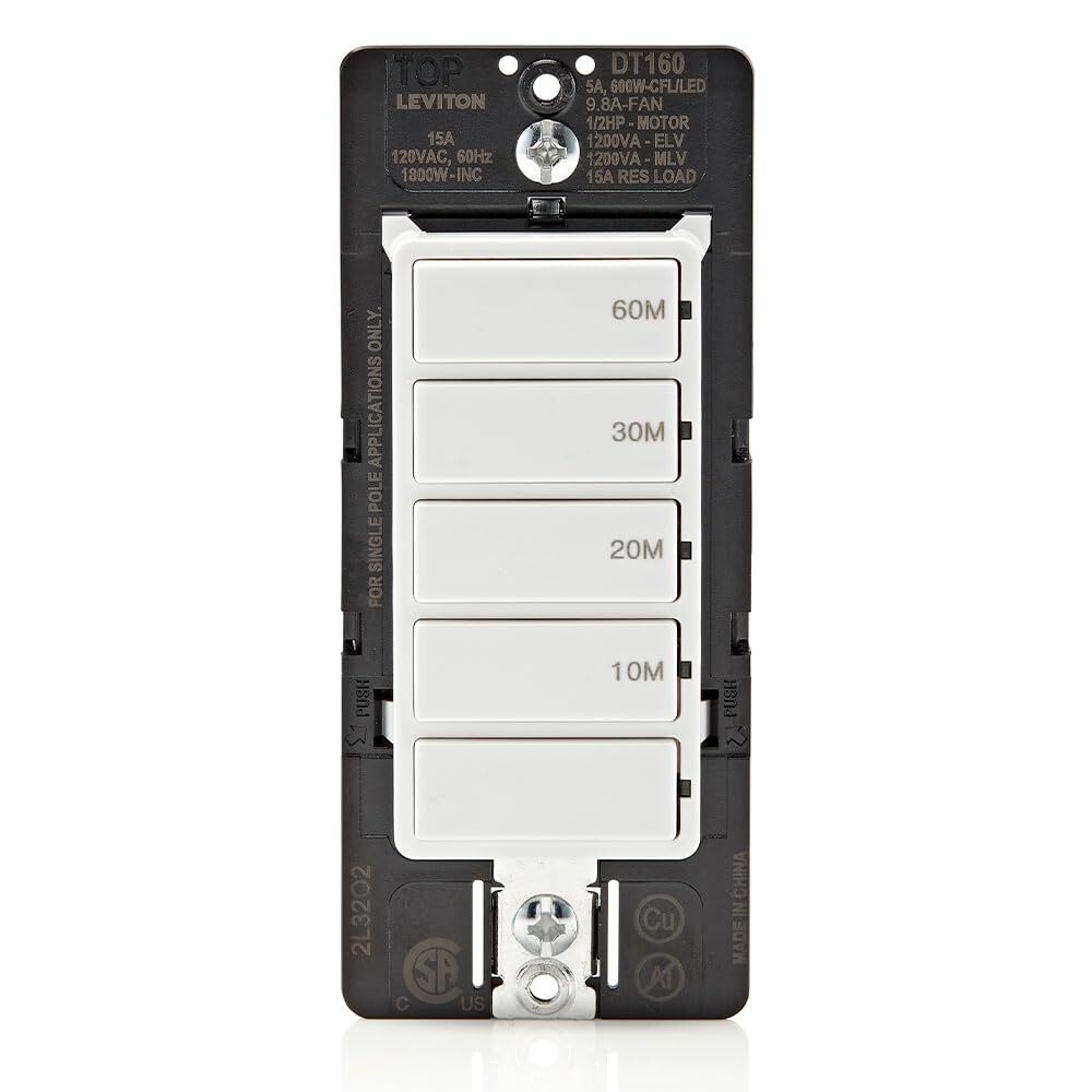 DT160-1LW Residential Timer Switches, 60 min Setting, 120 V AC, 1/2 hp, 1 Poles