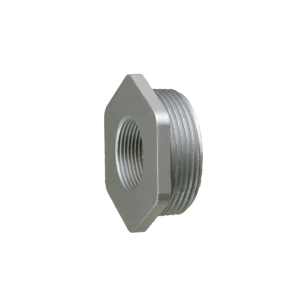 3 x 2-1/2 Hex head reducing bushing, zinc die-cast, maintains ground path and able to pass ul high current testing.