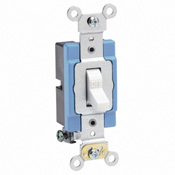 15 Amp, 120/277 Volt, Toggle Single-Pole AC Quiet Switch, Extra Heavy Duty Grade, Self Grounding, Brown