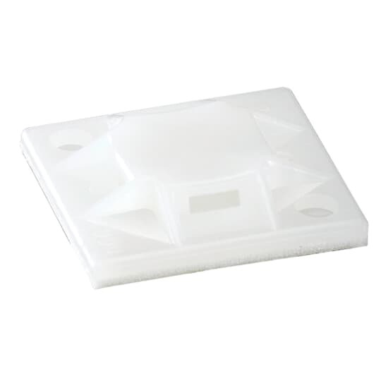 Cable Tie Mounting Base, Natural Nylon 6.6 for Temperatures up to 70 Degrees Celsius (158 F), Length of 19.05mm (0.75 Inches), Width of 19.05mm (0.75 Inches), Height of 5.21mm (0.205 Inches), Acrylic Adhesive Mounting Method, 100 Pack