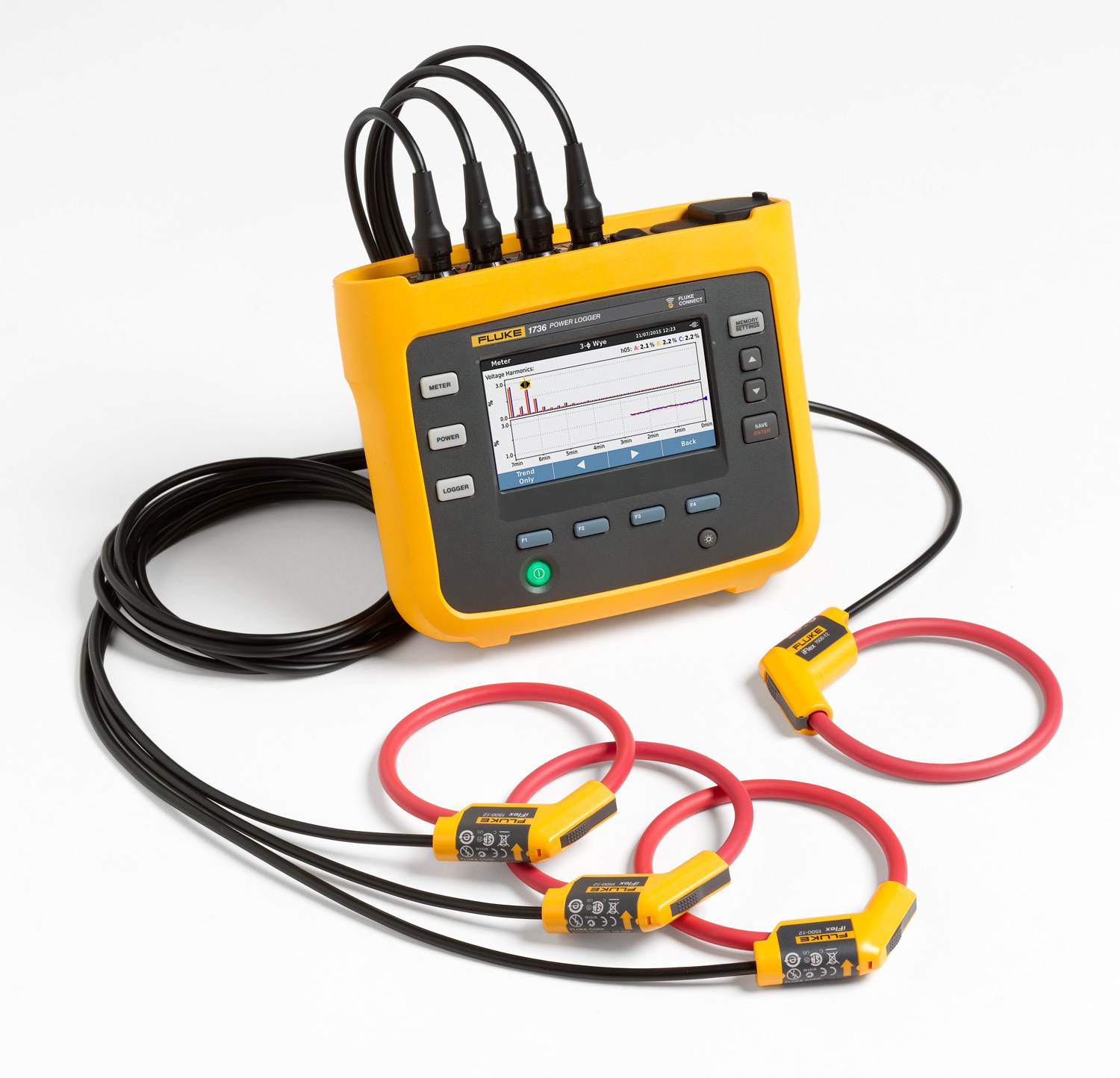 Fluke 24 inch iFlex flexible current probes measure to 3000A AC while providing the ultimate measurement flexibility. The iFlex probes connect directly to the energy logger, displaying current measurements without error prone scaling factors. The 1.8 m (6 ft) cord allows separation between the measurement location and the energy logger making it easier to view the display. 4-pack
